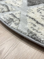 Nordic round rug Serena 317 03 gray | SERENA