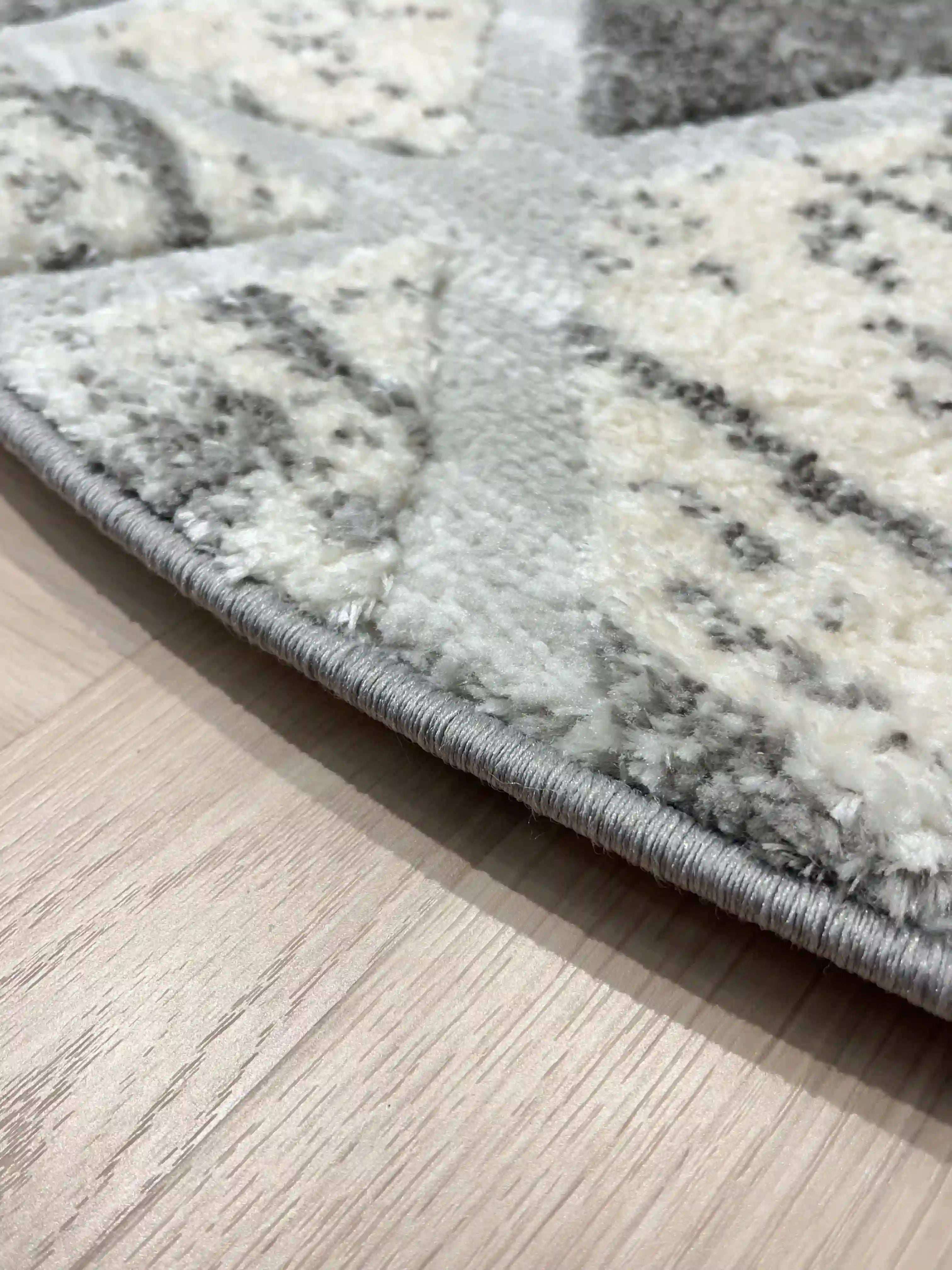 Nordic round rug Serena 317 03 gray | SERENA