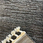 Soft 461 dark gray rug with fringes | SOFT