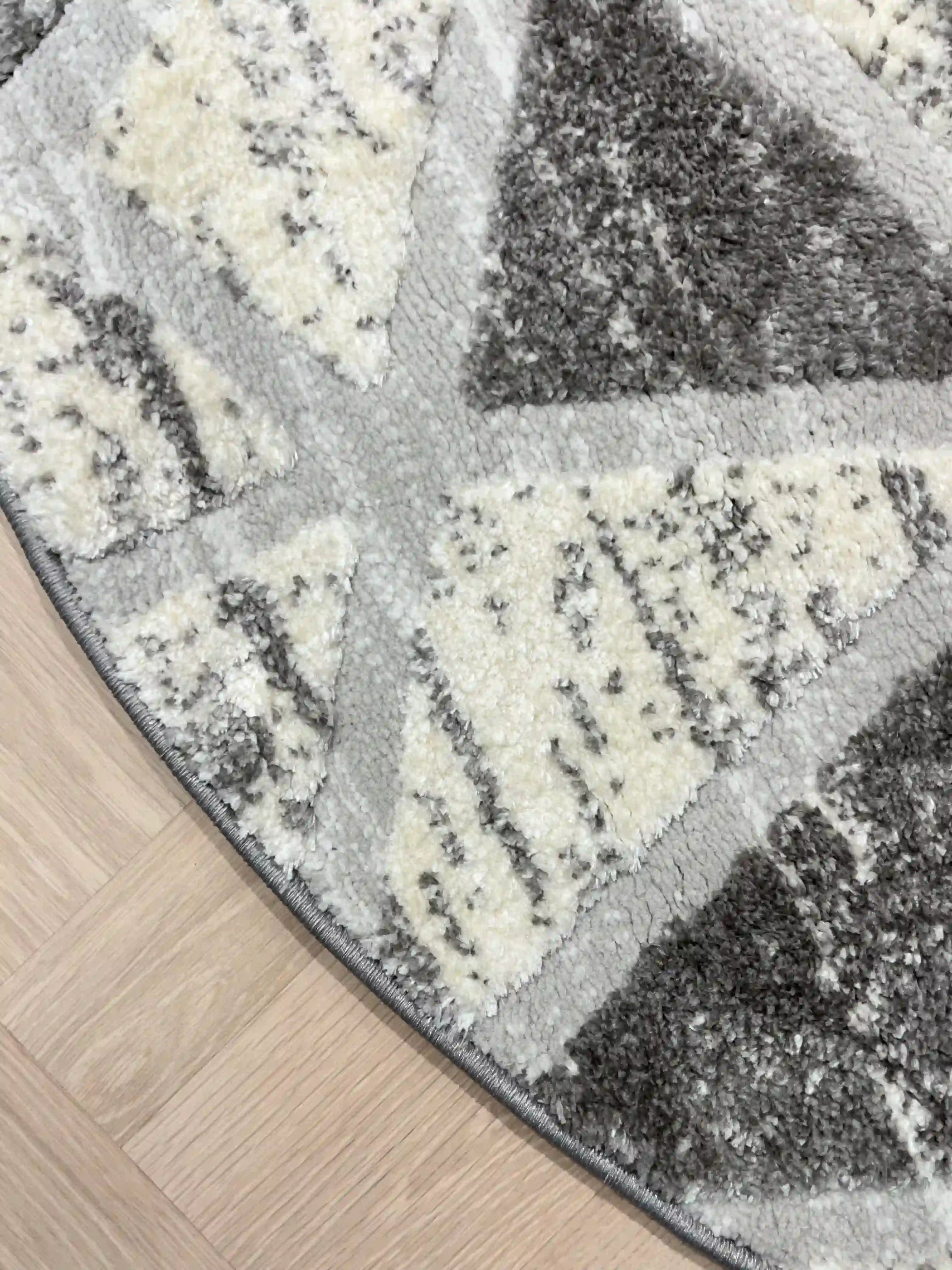 Nordic round rug Serena 317 03 gray | SERENA