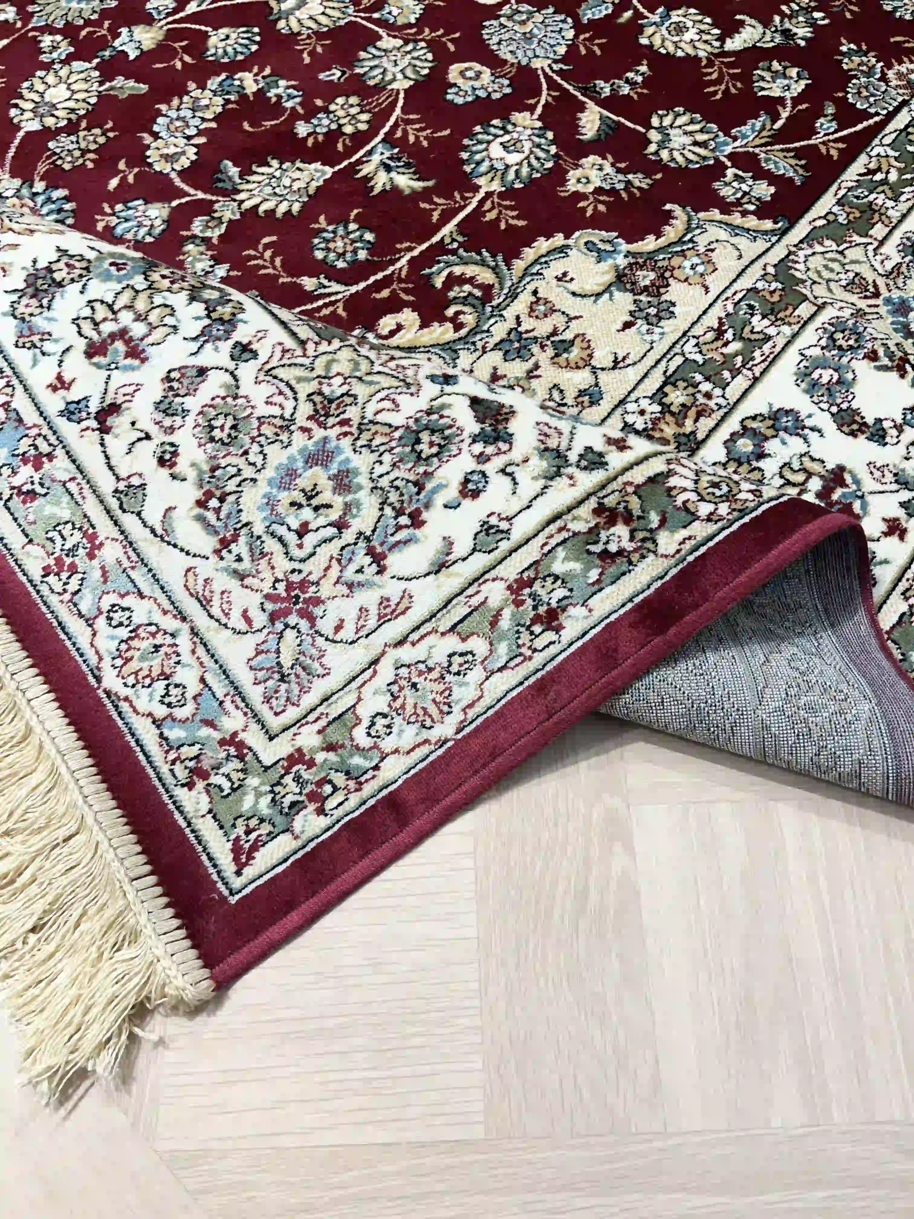 Persian Silk Carpet 639 02 Red/Beige | SILK