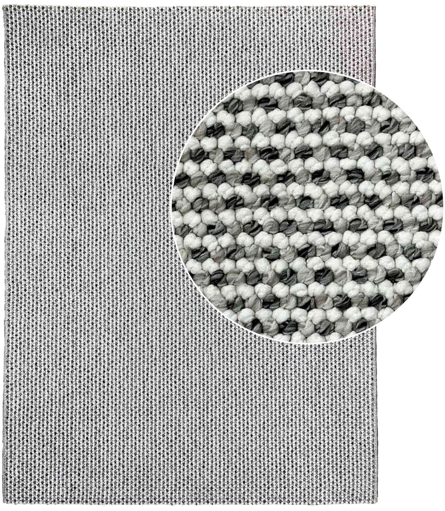 שטיח לולאות טבעי 309 לבן/אפור כהה | CREATION