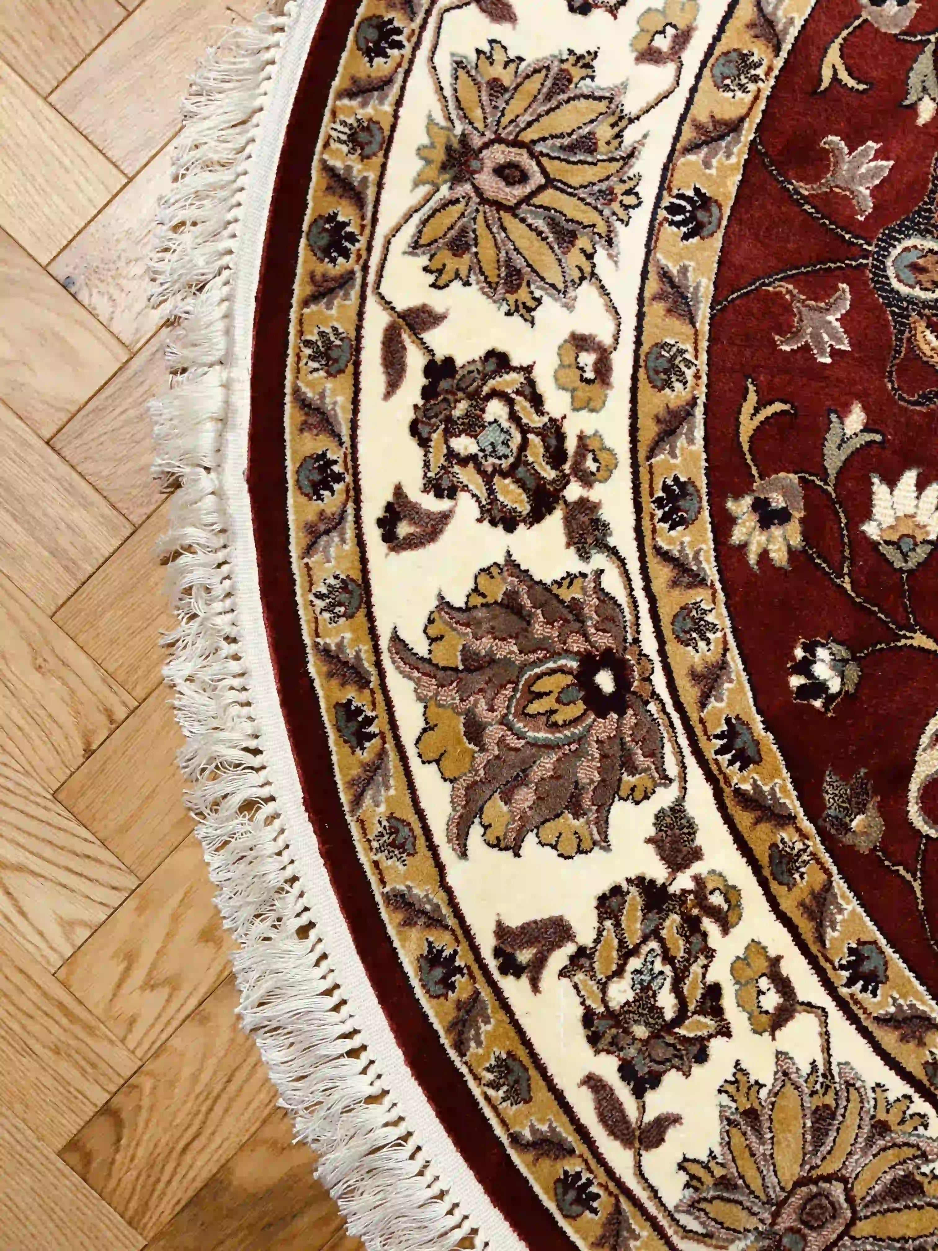 שטיח עגול פרסי משי 232 04 אדום | SILK