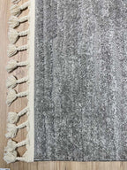 Soft 467 gray rug with fringes | SOFT