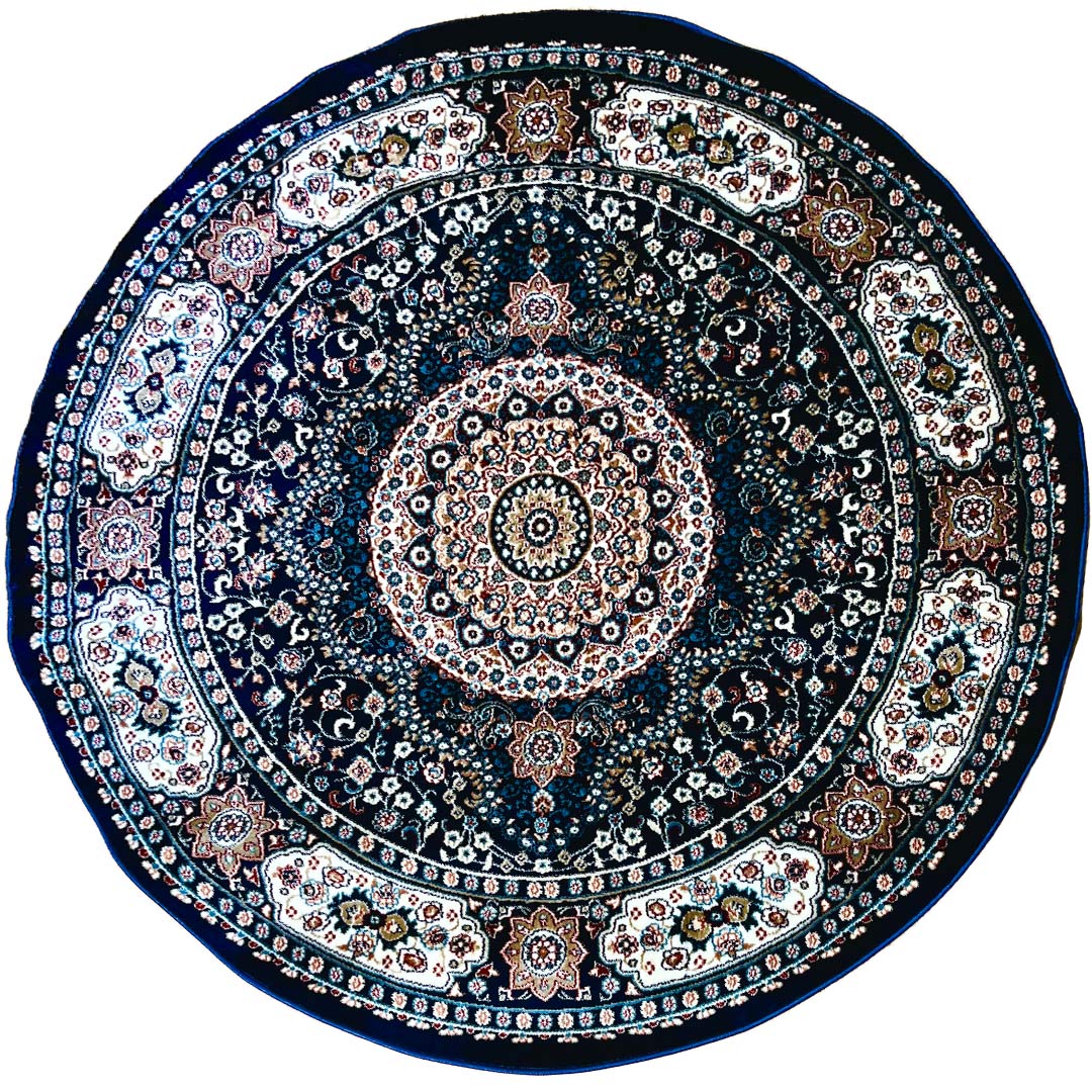 שטיח פלורה עגול 237 כחול כהה | FLORA