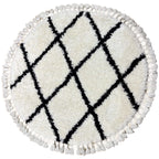 Round shaggy rug black/white 231 SHAGGY