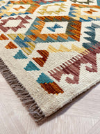 שטיח קילים 670 קרם/צבעוני 296*202 | KILIM