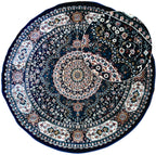 שטיח פלורה עגול 237 כחול כהה | FLORA