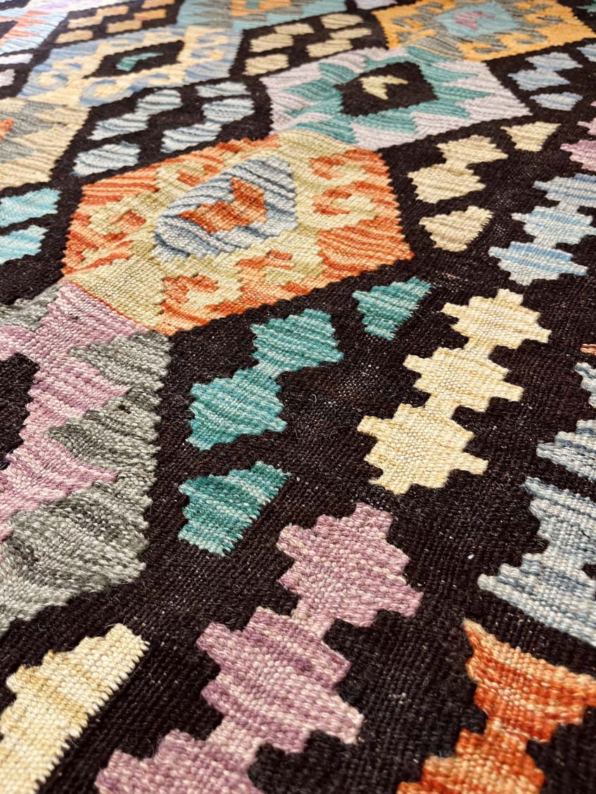 Kilim rug 673 coffee-brown/colorful 297*204 | KILIM