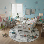 Nordic round rug Serena 317 03 gray | SERENA