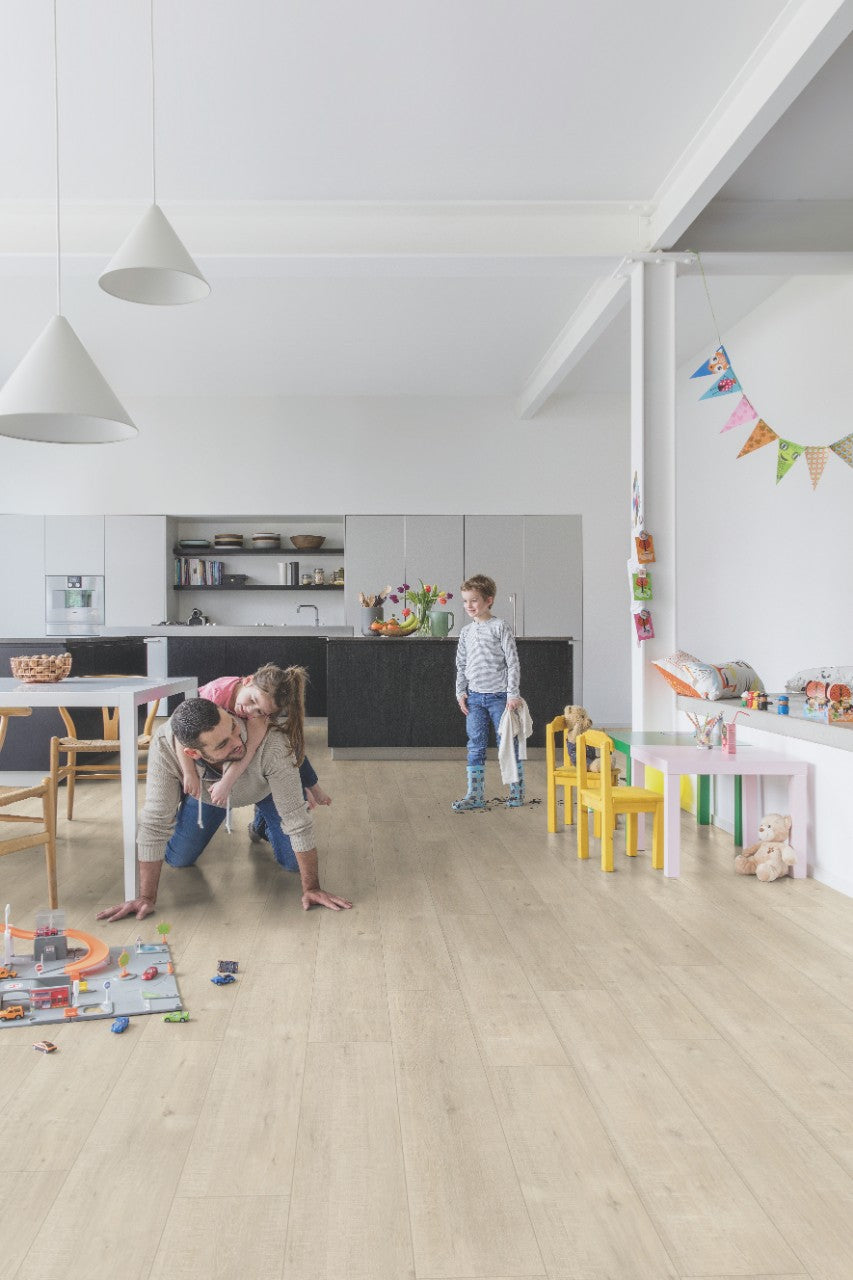 Impressive laminate flooring, polished oak, beige 1857 Quick step Impressive