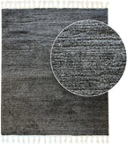 Soft 461 dark gray rug with fringes | SOFT