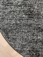 שטיח עגול חלק בייסיק 456 01 אפור/שחור | basic