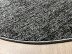 שטיח עגול חלק בייסיק 456 01 אפור/שחור | basic