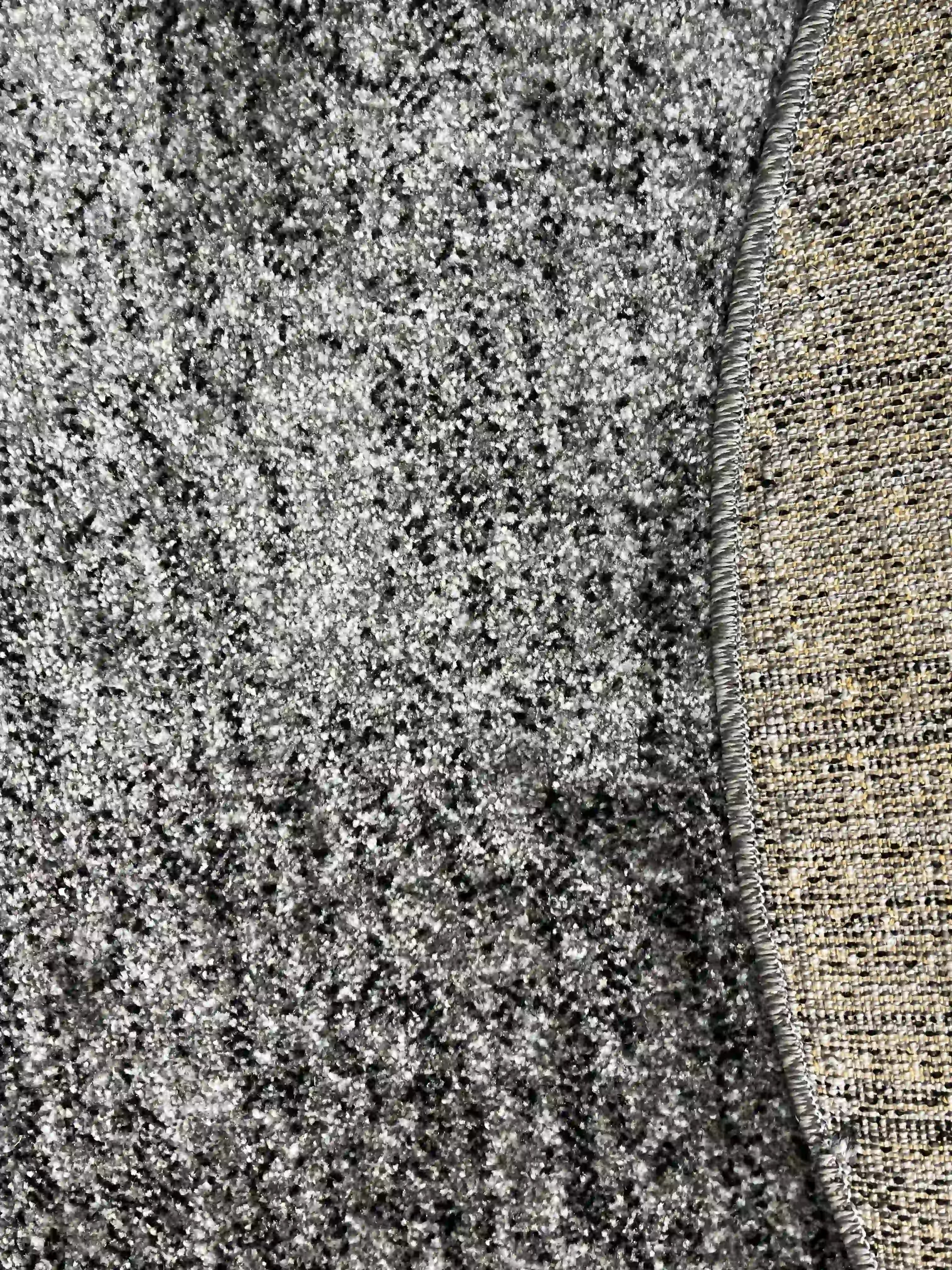 שטיח עגול חלק בייסיק 456 01 אפור/שחור | basic