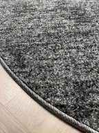 שטיח עגול חלק בייסיק 456 01 אפור/שחור | basic