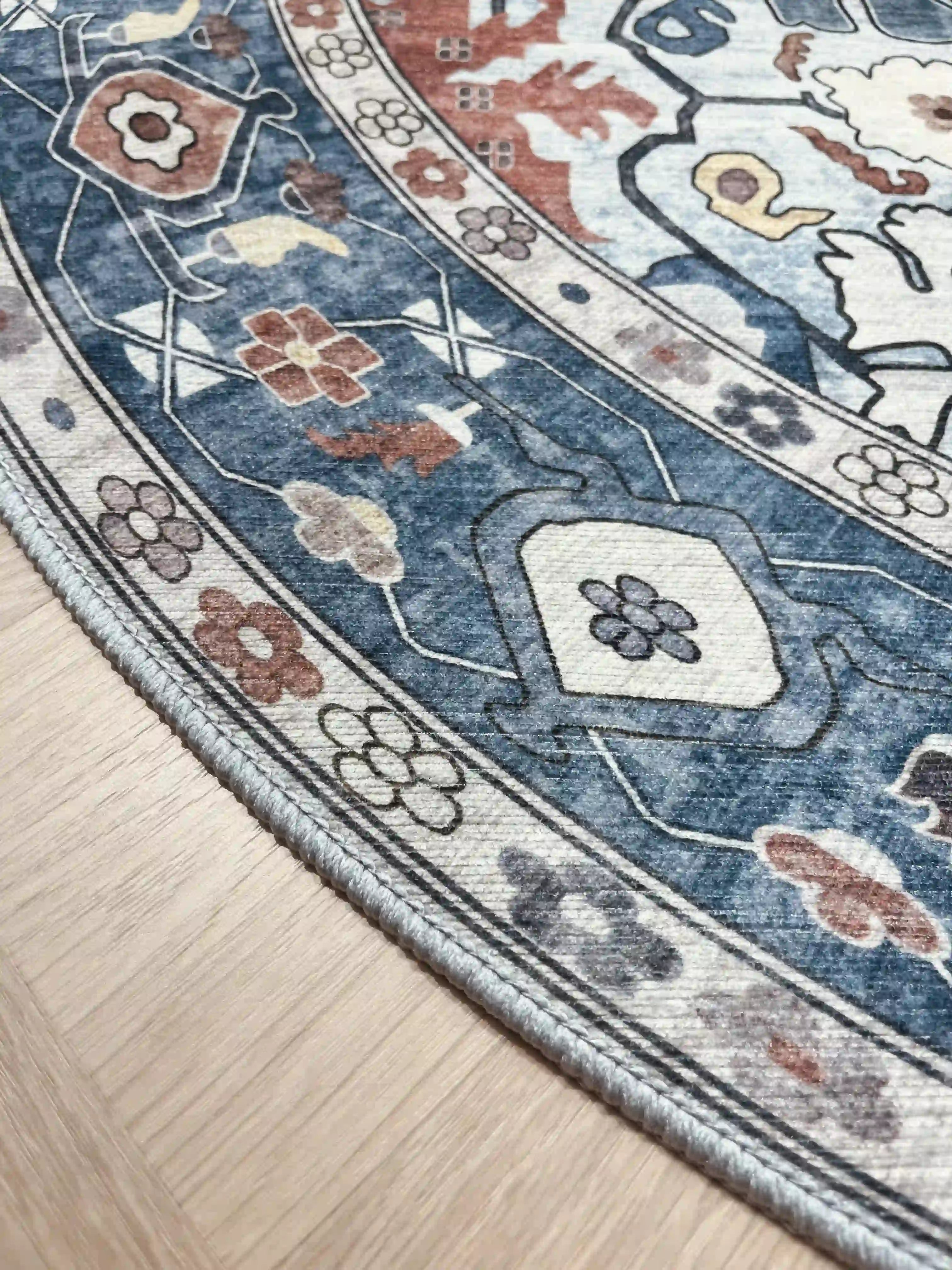 שטיח כביס עגול קייסי 702 02 כחול | CASEY