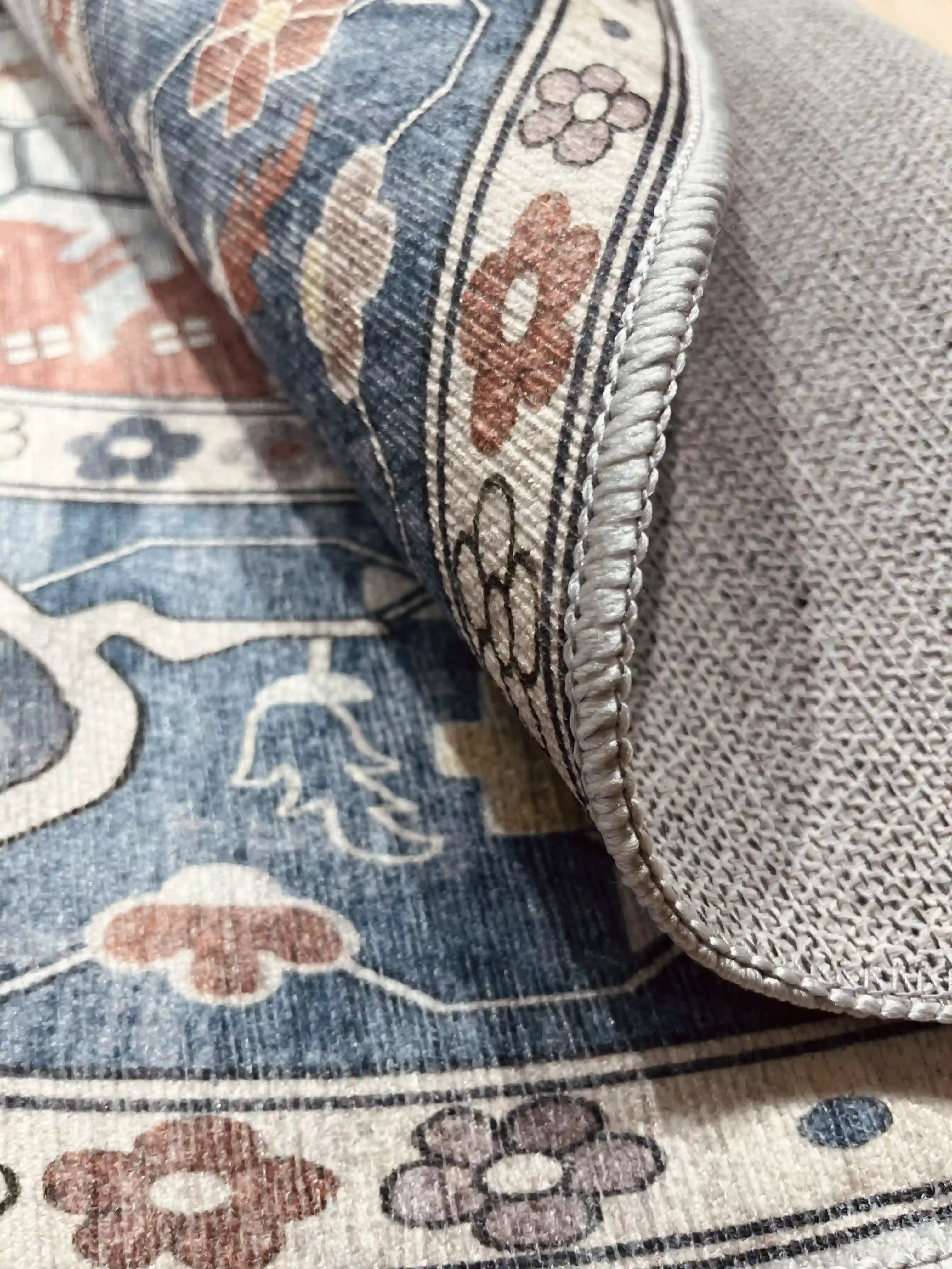 שטיח כביס עגול קייסי 702 02 כחול | CASEY