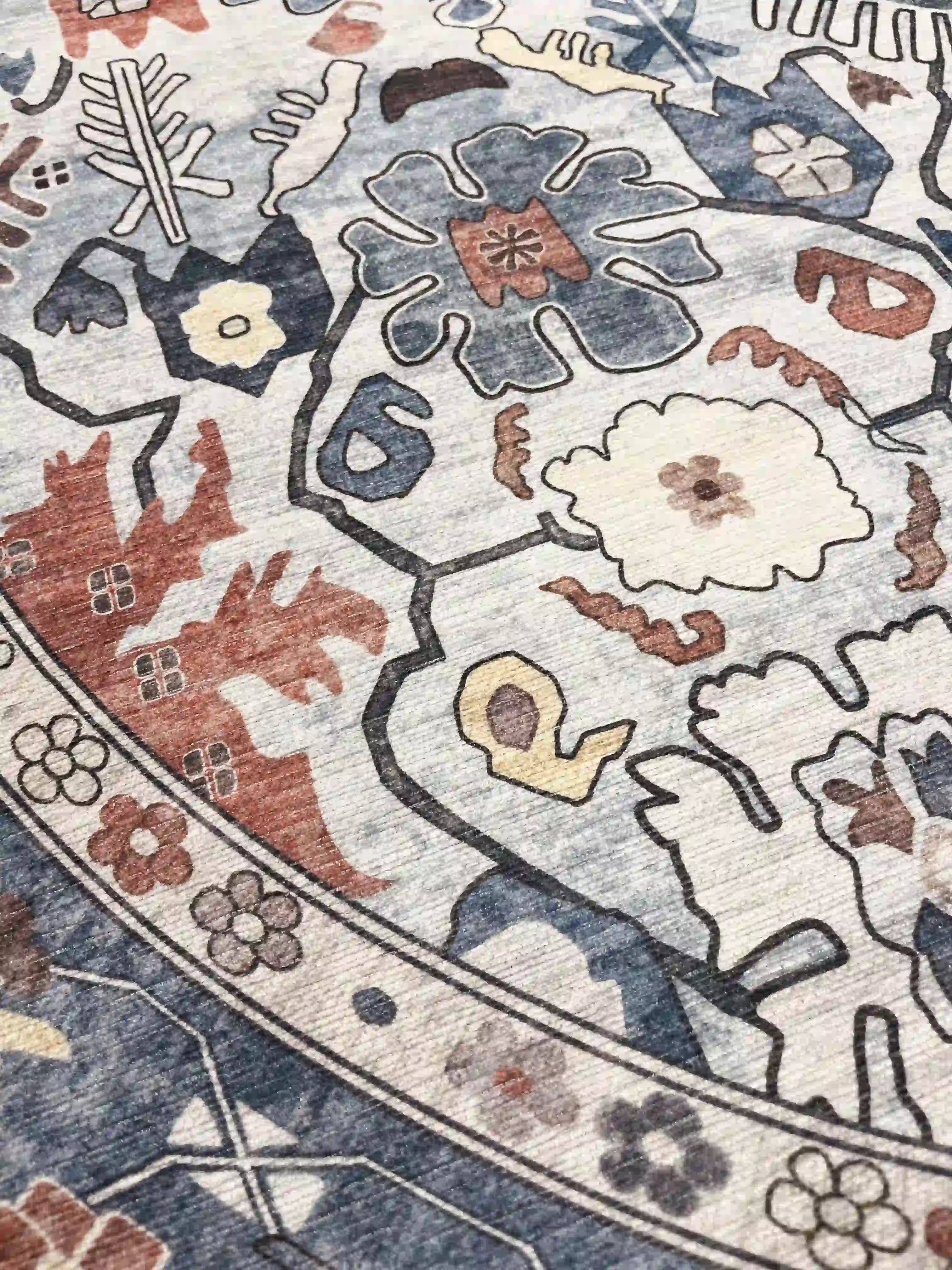 שטיח כביס עגול קייסי 702 02 כחול | CASEY