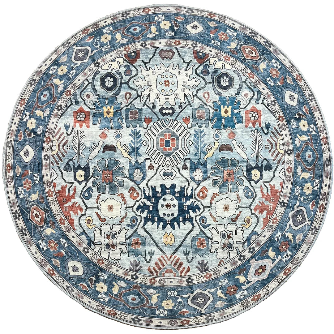 שטיח כביס עגול קייסי 702 02 כחול | CASEY