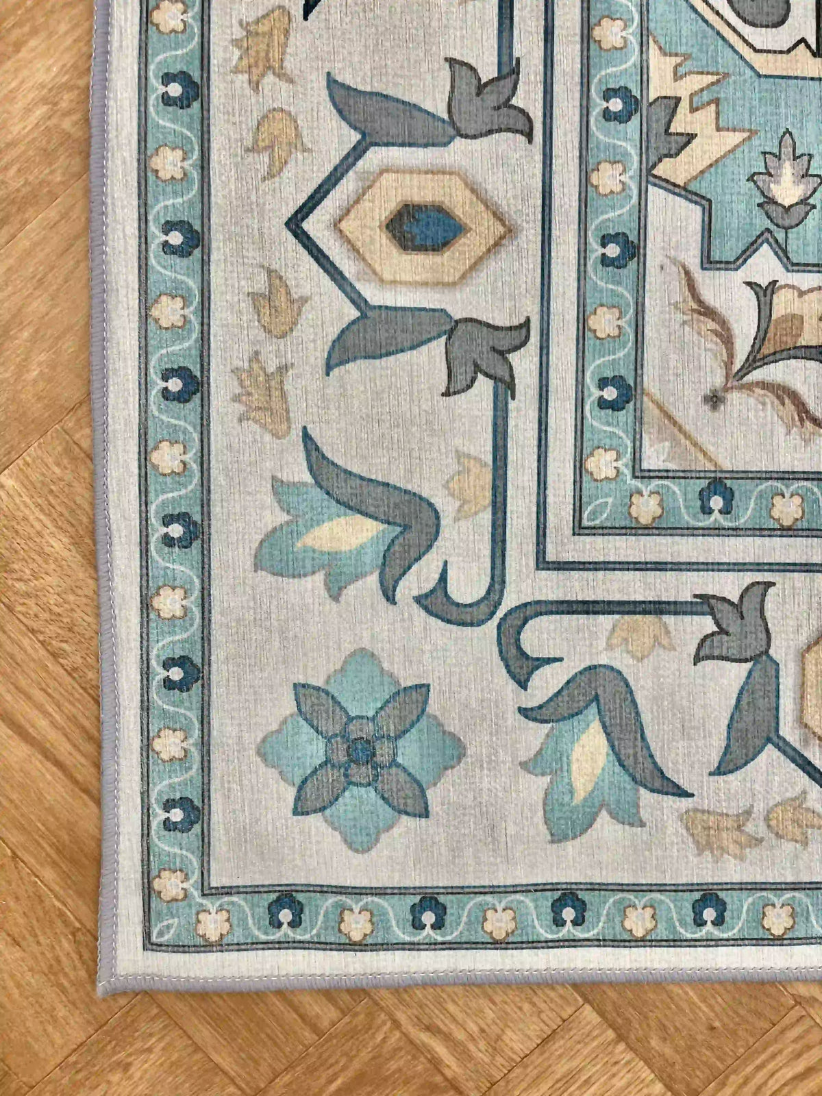 שטיח כביס פרסקו וינטג׳ 704 06 טורקיז | FRESCO